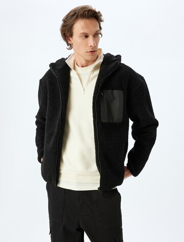 Koton Fleecejacke in Schwarz