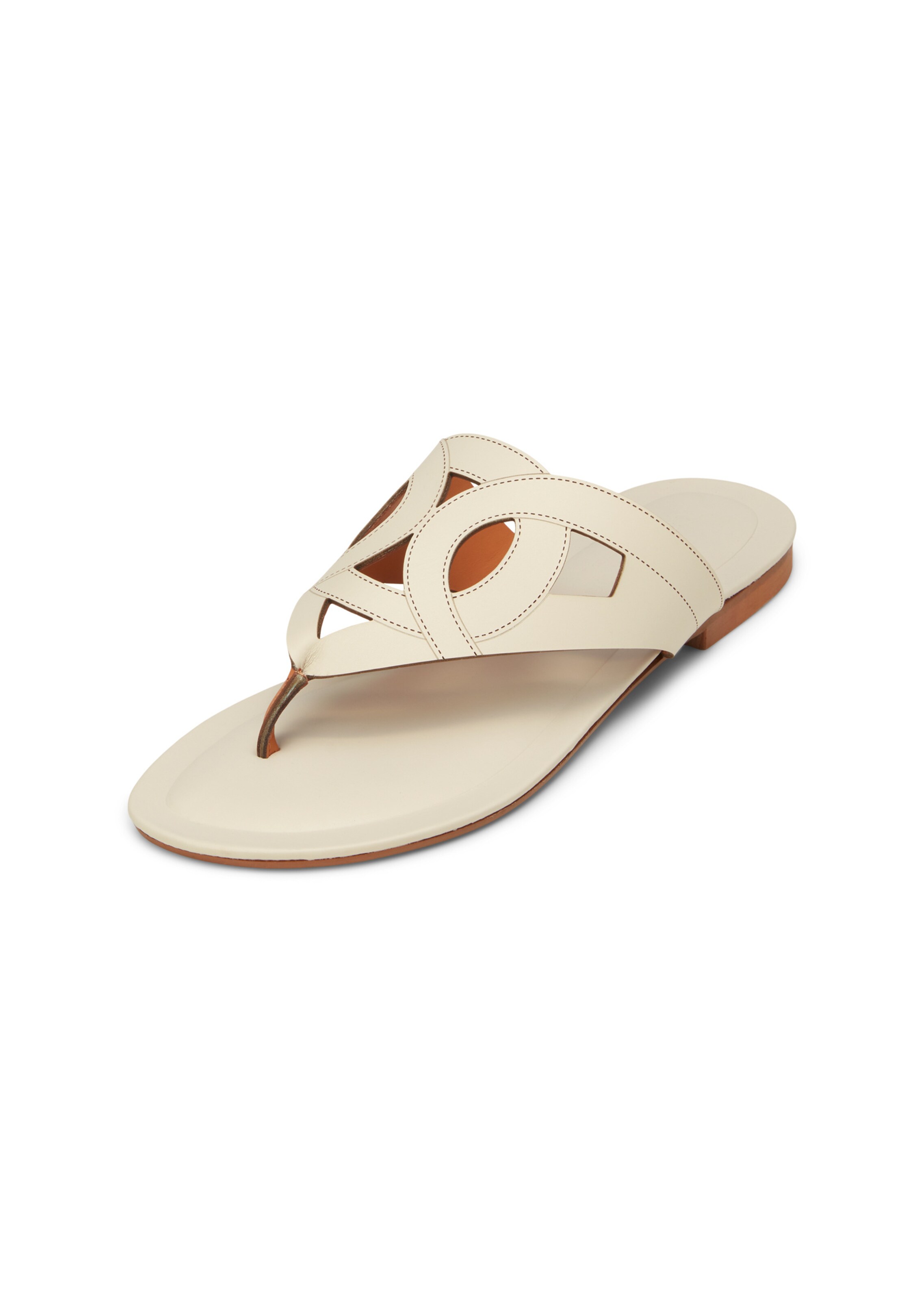 Marc O'Polo T-bar sandals ' aus edlem Kalbleder ' in Beige: front