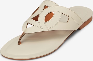 Marc O'Polo T-bar sandals ' aus edlem Kalbleder ' in Beige: front