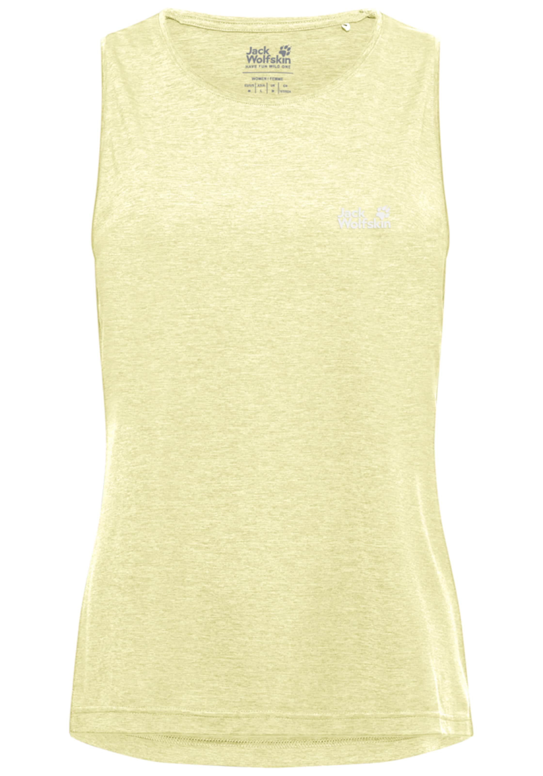 JACK WOLFSKIN Sports Top in Yellow / White, Item view
