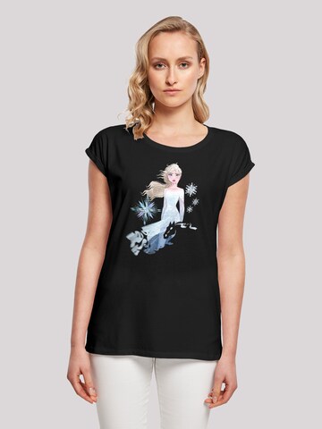 T-shirt 'Disney Frozen 2 Elsa Nokk Silhouette' F4NT4STIC en noir : devant
