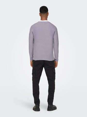 Only & Sons Regular Fit Pullover 'Dextor' in Lila