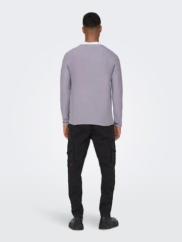 Only & Sons Regular Fit Pullover 'Dextor' in Lila