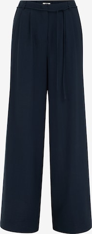 mėlyna WE Fashion Plačios klešnės Klostuotos kelnės: priekis