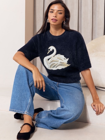 Pull-over 'Christmas Fluffy' Lipsy en bleu