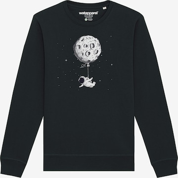 Felpa ' Funny Spaceman ' di Watapparel in nero: frontale