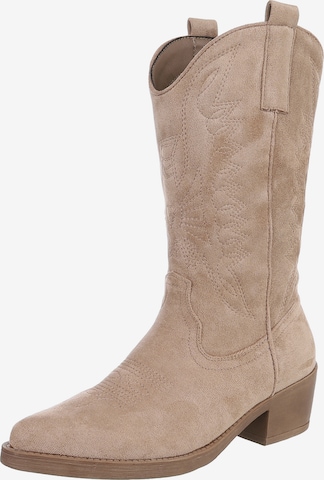 Ital-Design Cowboy Boots in Brown: front