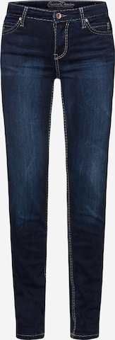 Soccx HE:DI Slim Fit Jeans mit Kontrastnähten in Blau: predná strana