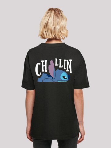 F4NT4STIC Shirt 'Disney Lilo And Stitch Stitch Backside Breast Print' in Zwart