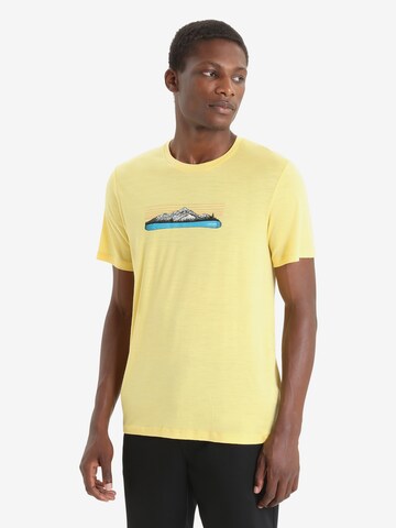 ICEBREAKER - Camiseta funcional 'Tech Lite II Ski Fields' en amarillo: frente