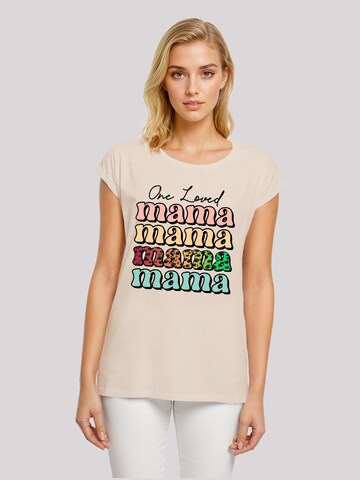 T-shirt 'Mothers Day Mama Typography Leopard Print Pastel' F4NT4STIC en beige : devant