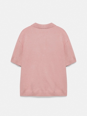Pull&Bear Koszulka w kolorze różowy