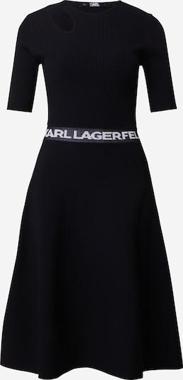 Karl Lagerfeld Pletena obleka | črna / bela barva, Prikaz izdelka