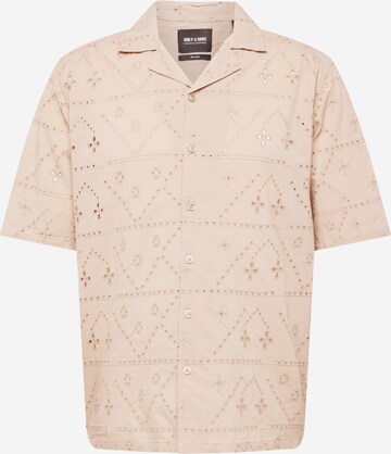 Only & Sons Comfort fit Koszula 'ARON' w kolorze beżowy: przód