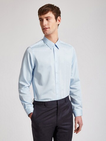 Coupe slim Chemise Ted Baker en bleu : devant