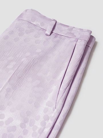 MANGO Szeroka nogawka Spodnie w kant 'Topete' w kolorze fioletowy