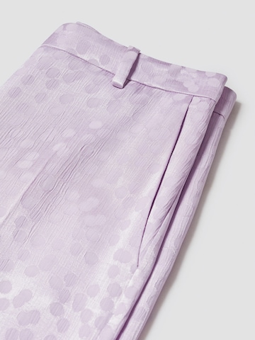 MANGO Wide leg Pleated Pants 'Topete' in Purple