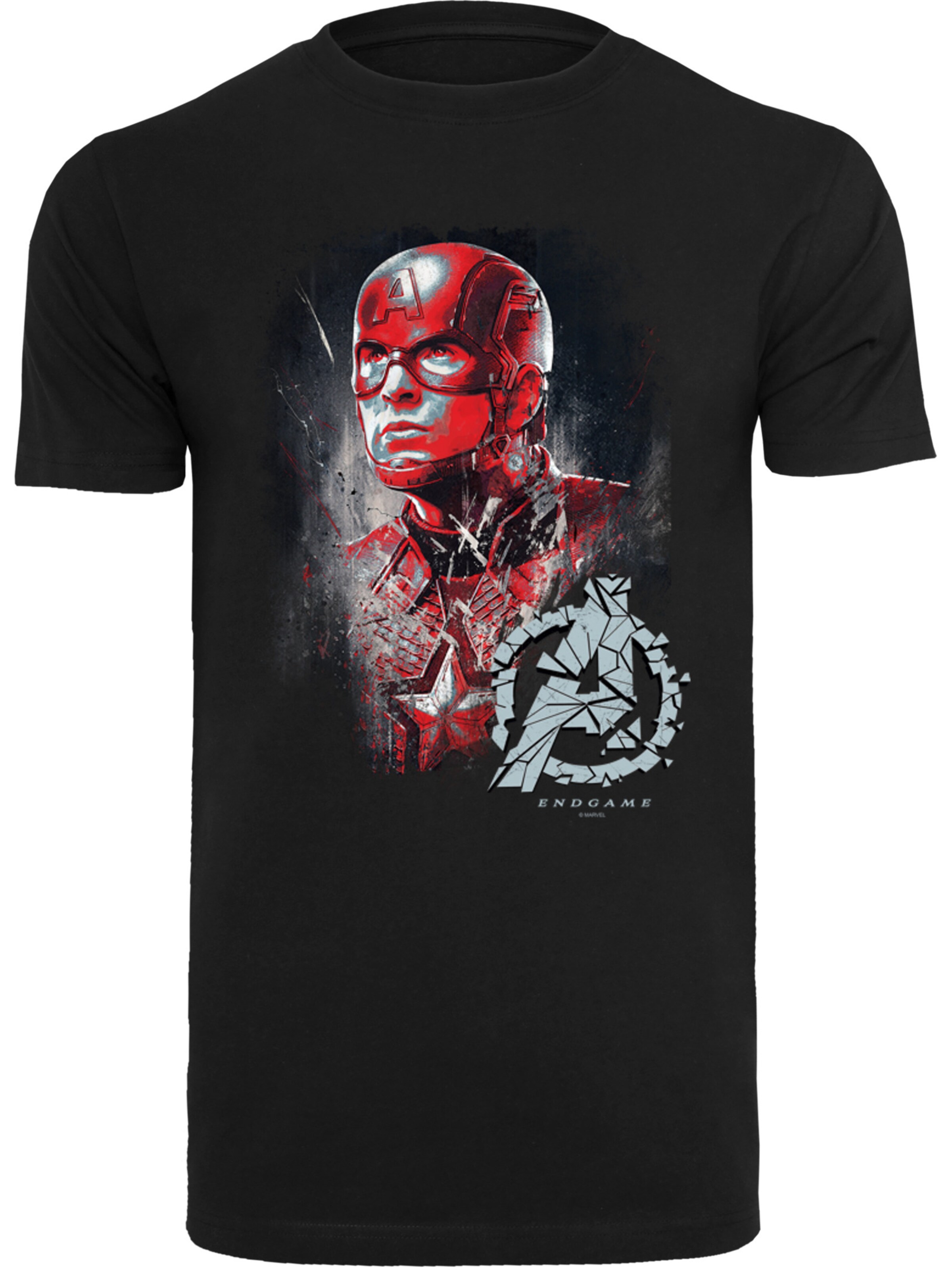 F4NT4STIC Shirt 'Avengers Endgame Captain America' in Black: front