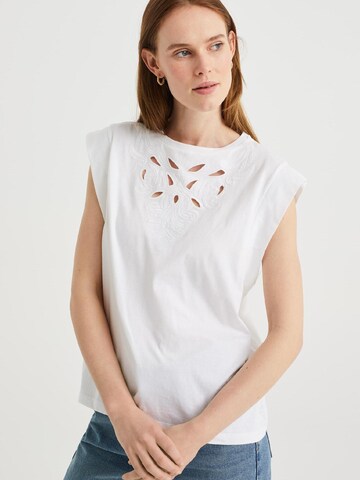 WE Fashion - Camiseta en blanco: frente