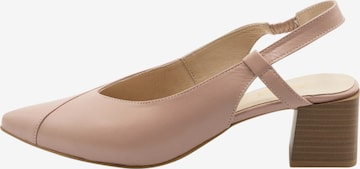 Usha Дамски обувки на ток с отворена пета в розово: отпред