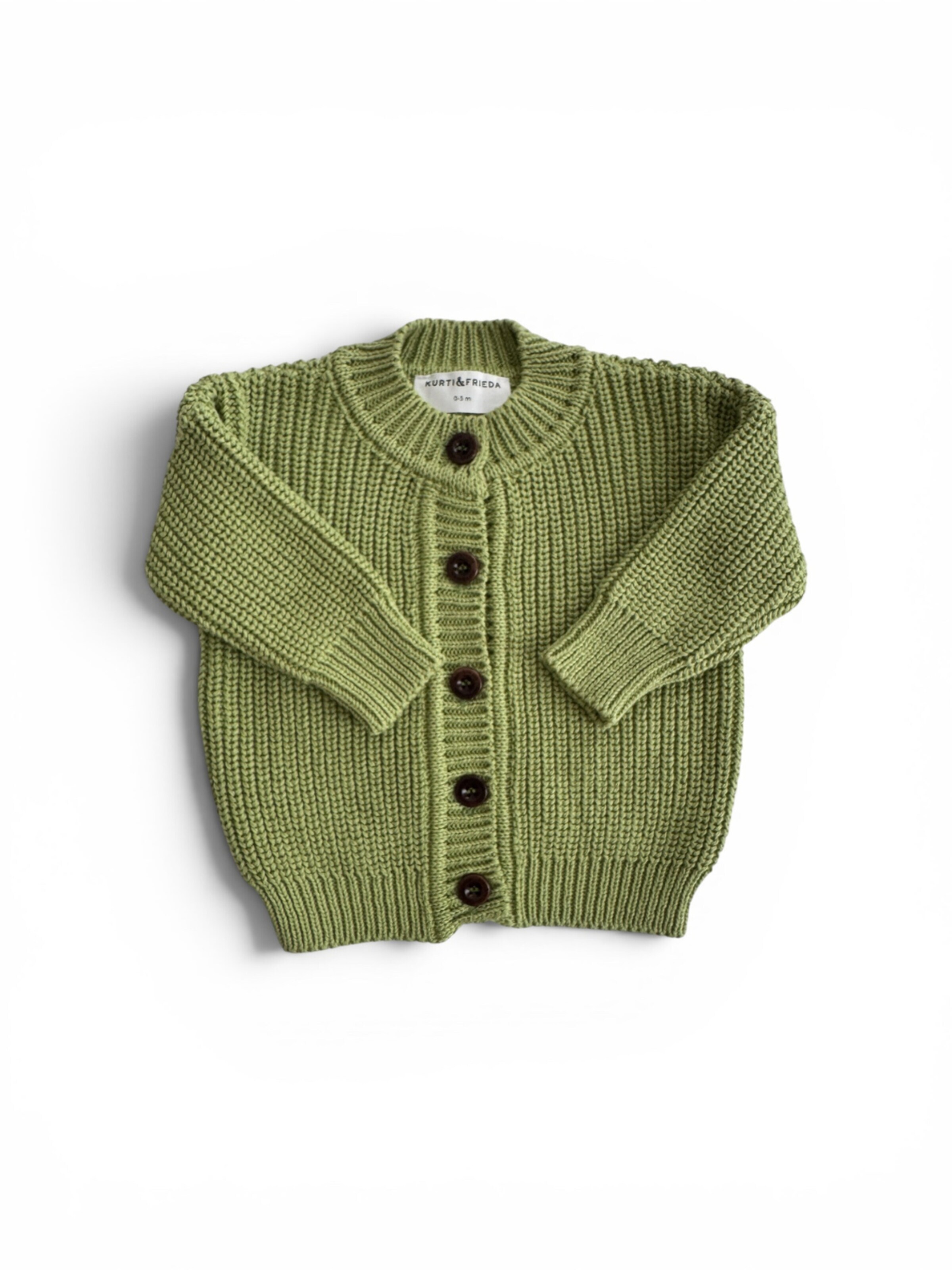 KURTI & FRIEDA Strickjacke 'Chunky Knit'‌‌ in Grün