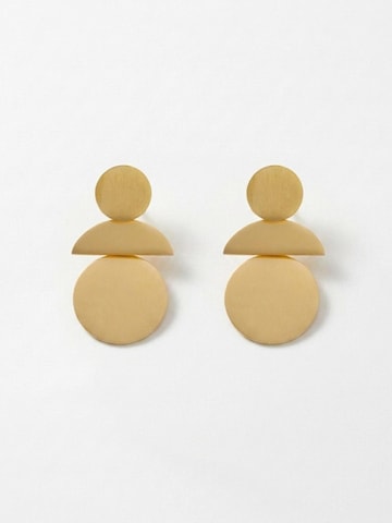 DNSK Copenhagen Øreringe 'SAGA Waterproof 18K Gold Plated Statement Earring – Brushed Stainless Steel' i guld: forside