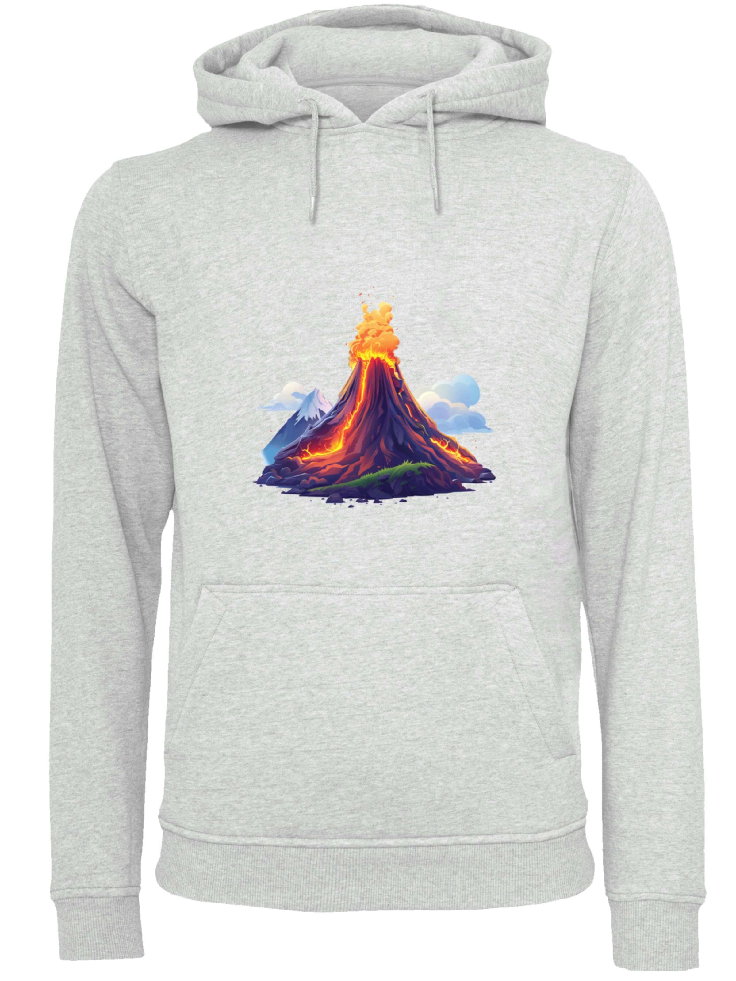 F4NT4STIC Sweatshirt 'Vulkanausbruch' in Grijs: voorkant