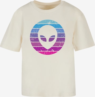 F4NT4STIC Shirt 'Alien Kopf' in Beige: voorkant