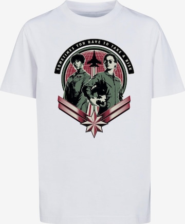 T-Shirt 'Captain Marvel - Take A Risk' ABSOLUTE CULT en blanc : devant