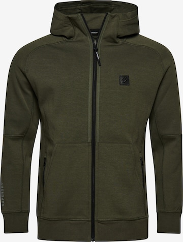 Superdry Zip-Up Hoodie in Green: front