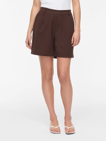 VILA Loose fit Pleat-front trousers 'VIVarone' in Brown: front