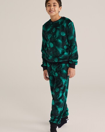 WE Fashion Piżama w kolorze zielony: przód