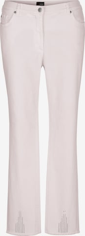 MIAMODA Boot cut Jeans in Beige: front