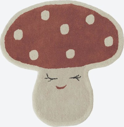 OYOY LIVING DESIGN Teppich 'Malle Mushroom' in beige / rot / schwarz, Produktansicht