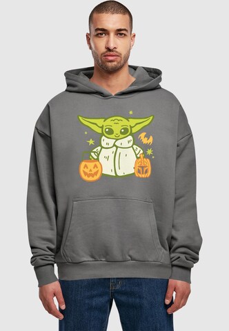 ABSOLUTE CULT Sweatshirt 'Star Wars - Grogu Halloween Trick Or Treat' in Grau: Vorderseite