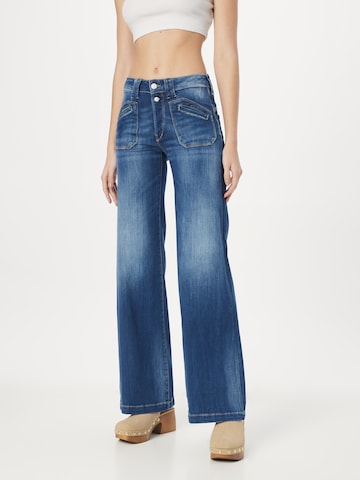 Le Temps Des Cerises Flared Jeans in Blue: front