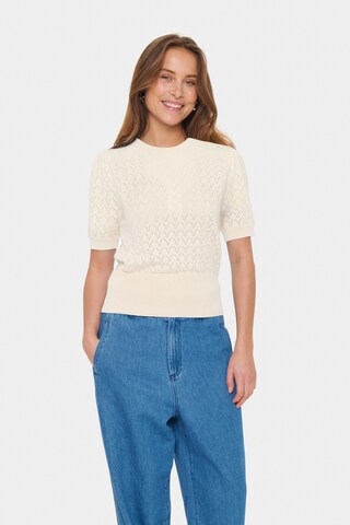 SAINT TROPEZ Pullover 'KarnaSZ' in Beige: Vorderseite
