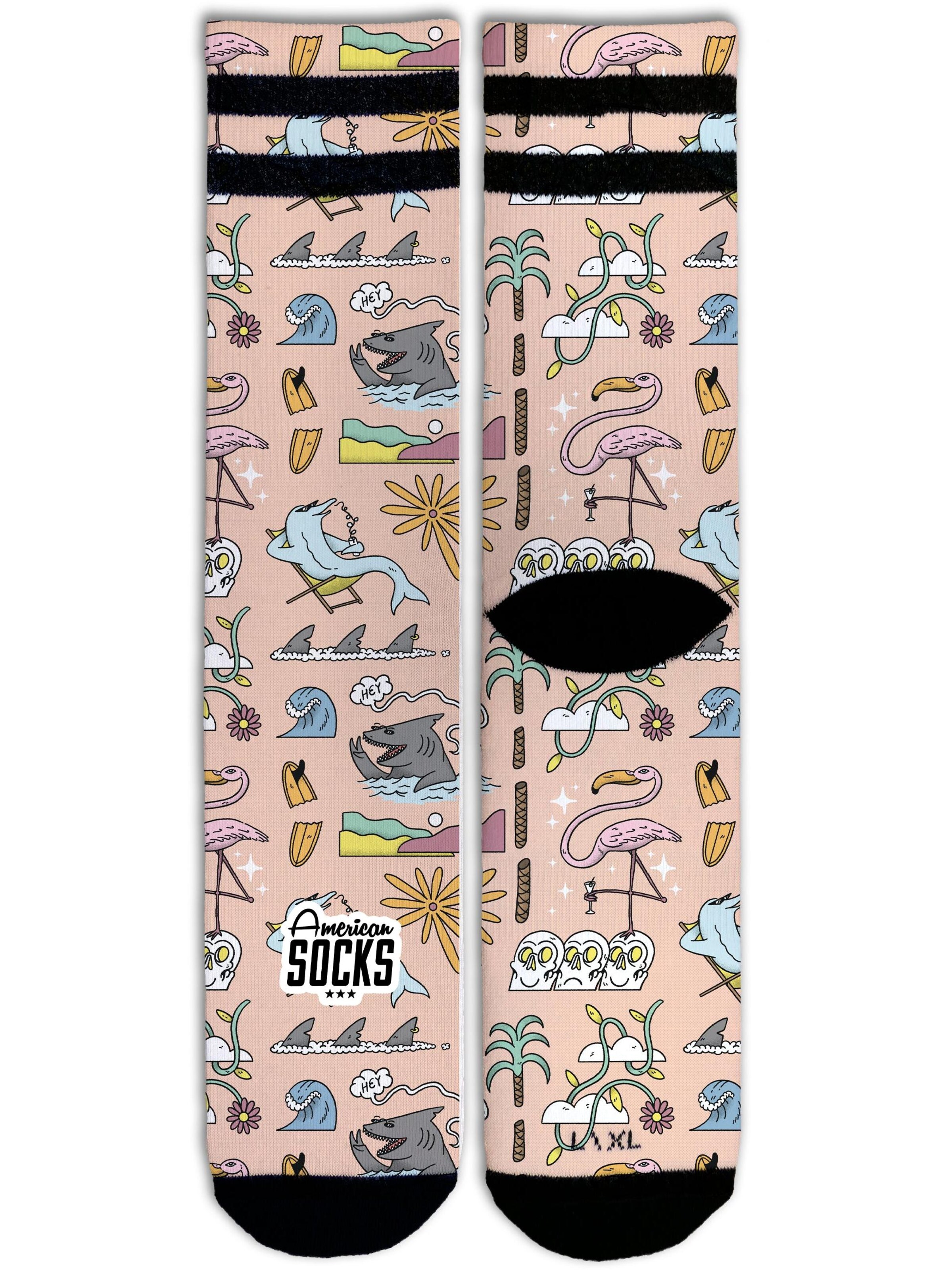 American Socks Socken 'Sharks Are Friends - Mid High' in Gelb