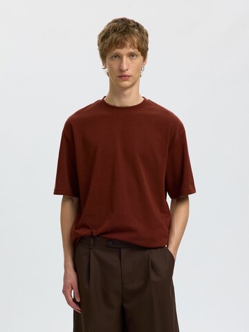 SELECTED T-Shirt 'SLHOscar' in Rot: Vorderseite