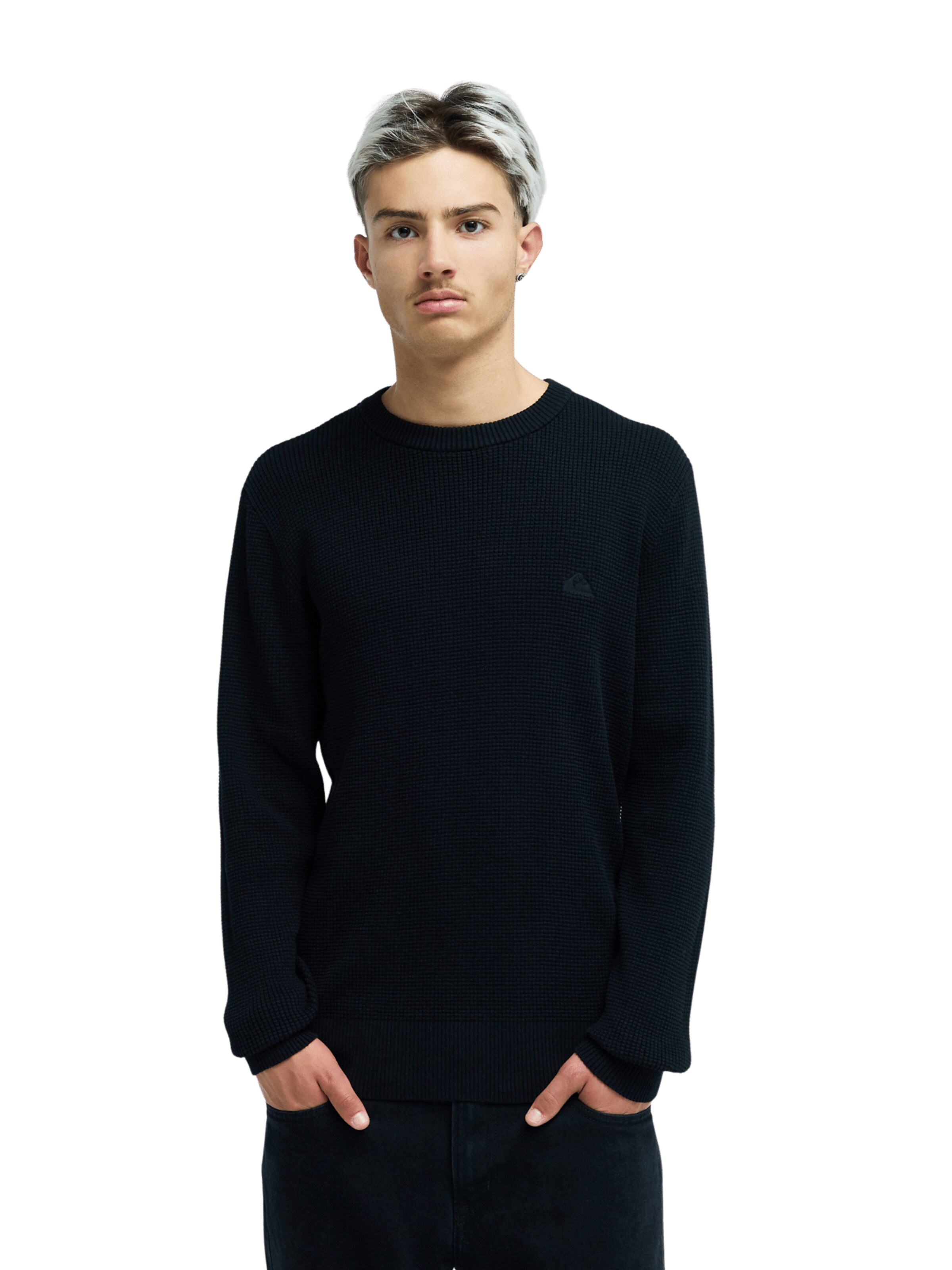 QUIKSILVER Sweatshirt 'Waffle' in Schwarz: Vorderseite