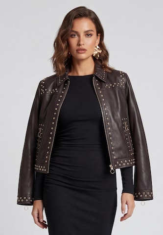 Veste mi-saison faina en marron : devant