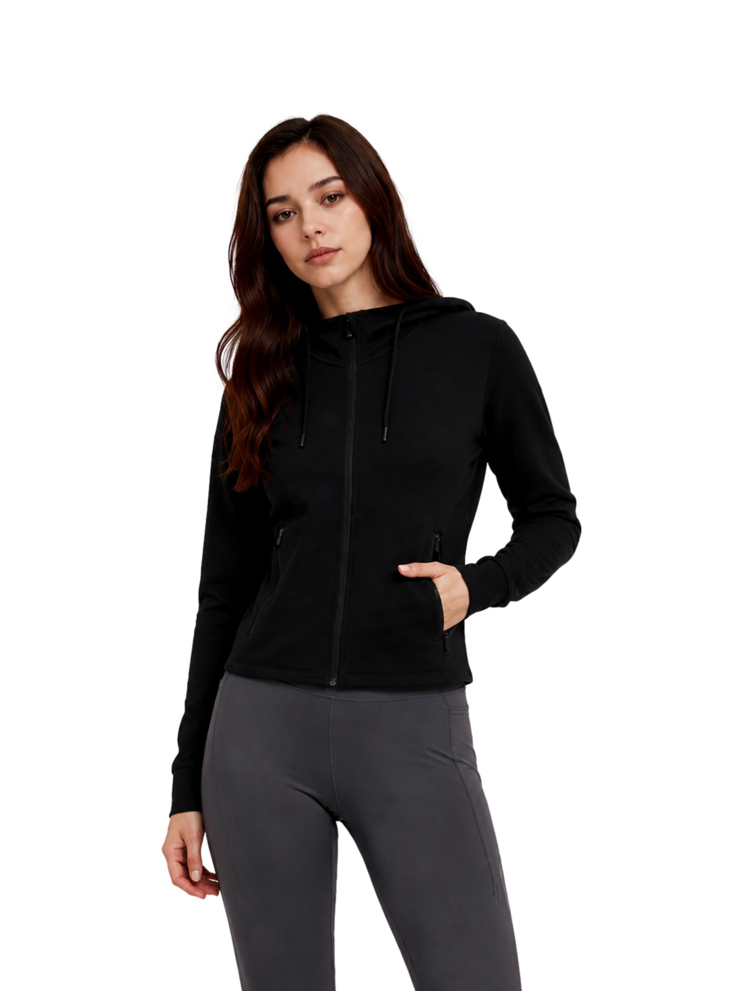 ONLY PLAY - Sudadera con cremallera deportiva 'ONPJavina' en negro: frente