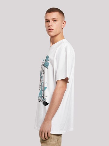 T-Shirt 'Tom And Jerry Summer Shark' F4NT4STIC en blanc