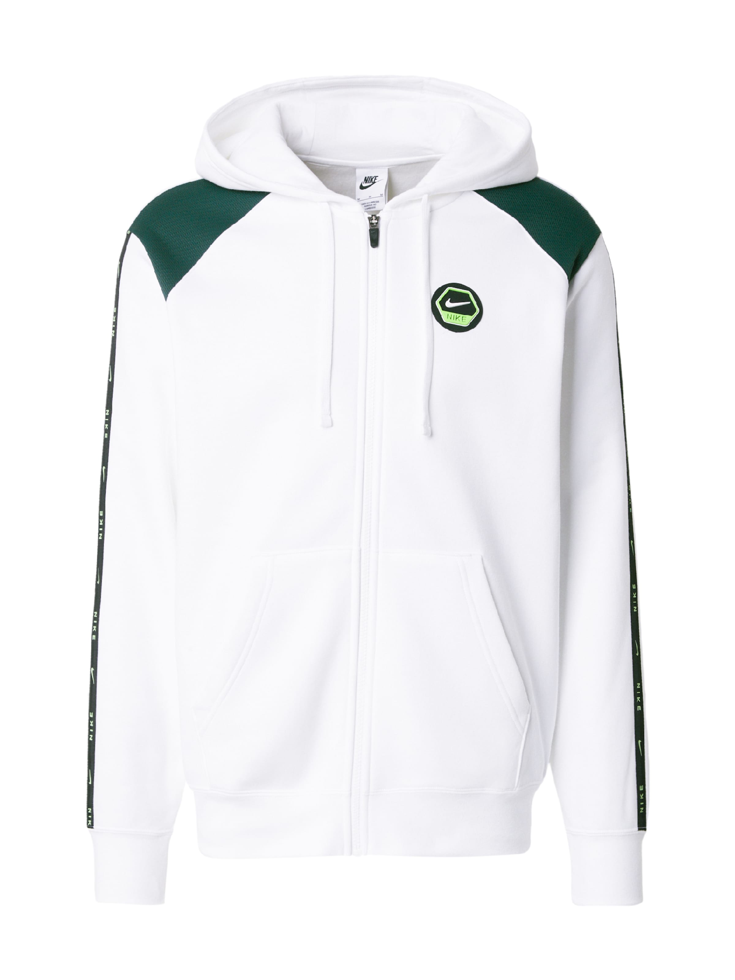 Nike Sportswear Ζακέτα φούτερ σε λευκό: μπροστά