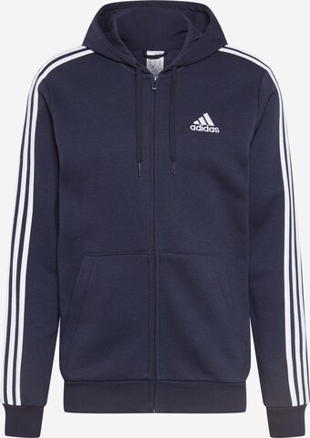 ADIDAS SPORTSWEAR Skinny Bluza rozpinana sportowa 'Essentials' w kolorze niebieski: przód