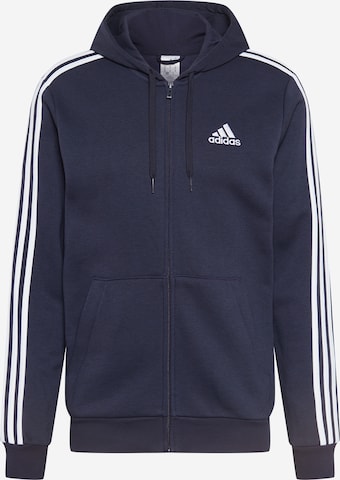 ADIDAS SPORTSWEAR - Casaco de treino em moletão 'Essentials' em azul: frente