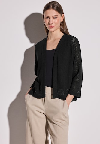 STREET ONE Knit Cardigan in Black: front