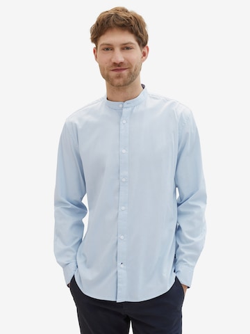 Coupe slim Chemise 'Bedford' TOM TAILOR en bleu : devant