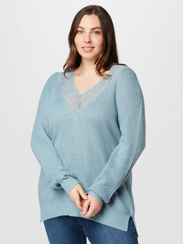 Pull-over 'GLACY' EVOKED en bleu : devant