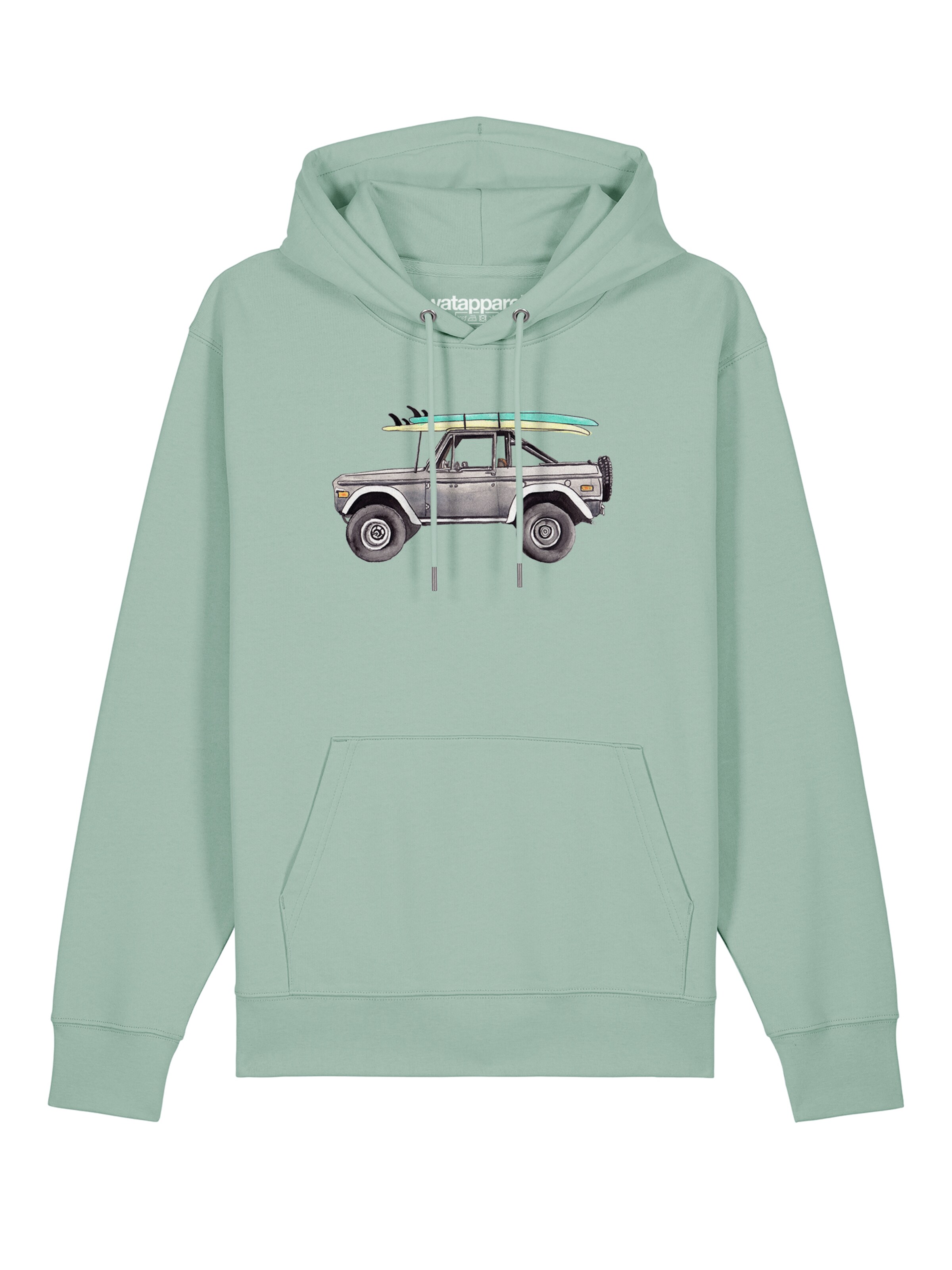 Watapparel Sweatshirt ' Surf Pickup ' in Groen: voorkant